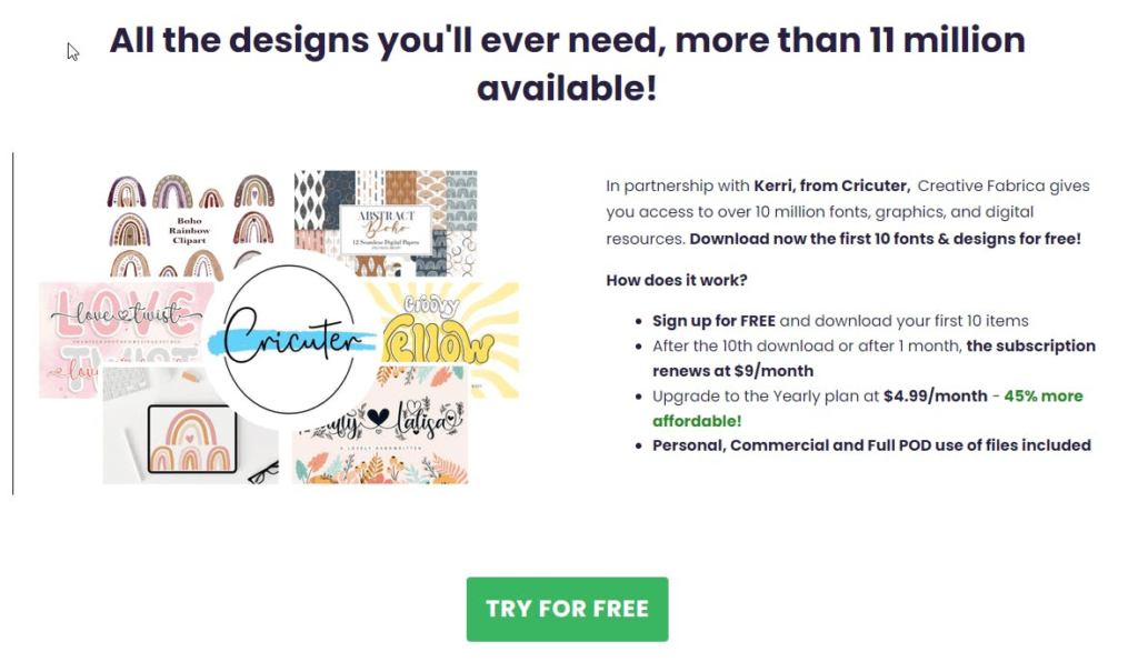 Find free Cricut Designs at Creative Fabrica!