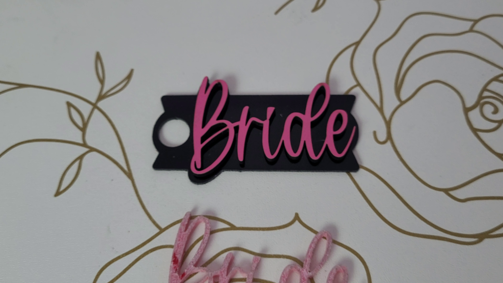 laser cut acrylic bride stanley topper