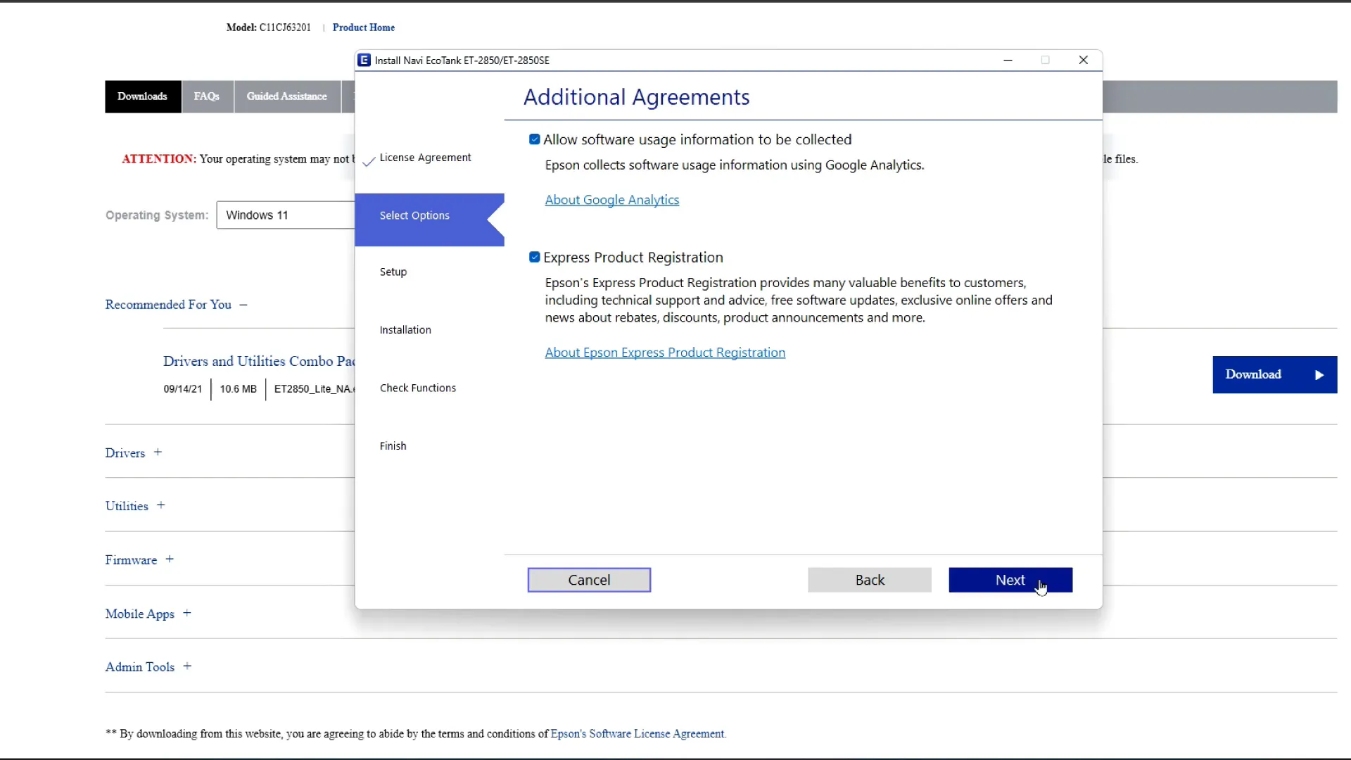 Installing printer drivers on computer